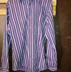 Apt. 9 Men's Purple and White Striped Shirt